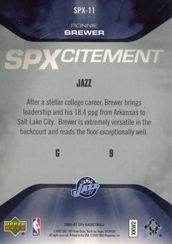 2006-07 SPx - SPXcitement #SPX-11 Ronnie Brewer Back