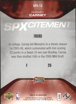 2006-07 SPx - SPXcitement #SPX-13 Rodney Carney Back