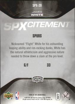 2006-07 SPx - SPXcitement #SPX-20 James White Back