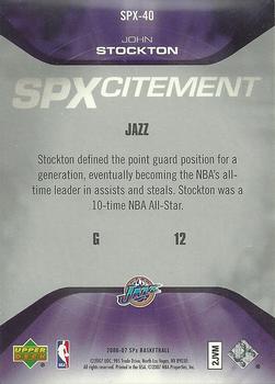 2006-07 SPx - SPXcitement #SPX-40 John Stockton Back