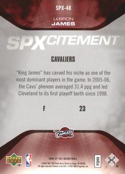 2006-07 SPx - SPXcitement #SPX-48 LeBron James Back