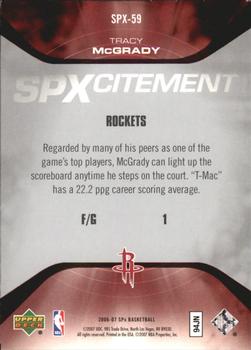 2006-07 SPx - SPXcitement #SPX-59 Tracy McGrady Back