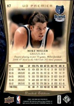 2007-08 Upper Deck Premier #87 Mike Miller Back