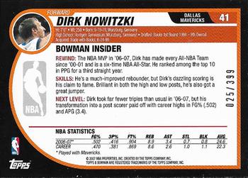 2007-08 Bowman - Bronze #41 Dirk Nowitzki Back