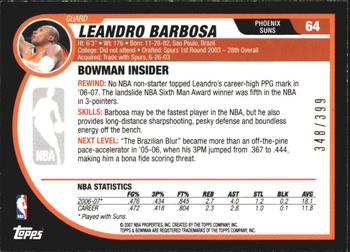2007-08 Bowman - Bronze #64 Leandro Barbosa Back