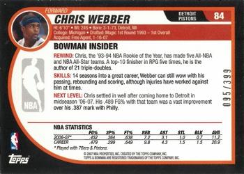 2007-08 Bowman - Bronze #84 Chris Webber Back