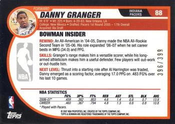 2007-08 Bowman - Bronze #88 Danny Granger Back
