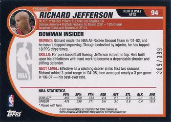 2007-08 Bowman - Bronze #94 Richard Jefferson Back