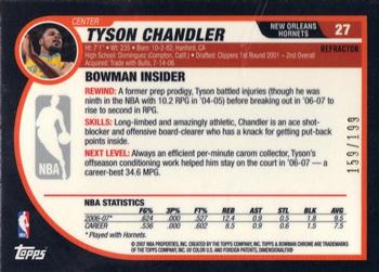 2007-08 Bowman - Chrome Black Refractor #27 Tyson Chandler Back