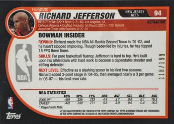 2007-08 Bowman - Chrome Black Refractor #94 Richard Jefferson Back