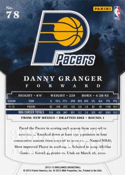 2012-13 Panini Brilliance #78 Danny Granger Back