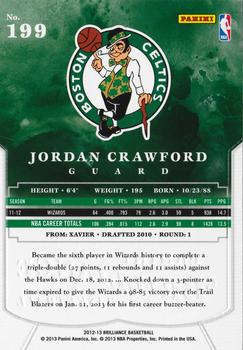 2012-13 Panini Brilliance #199 Jordan Crawford Back