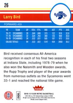 2012-13 Fleer Retro #26 Larry Bird Back