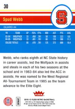 2012-13 Fleer Retro #30 Spud Webb Back