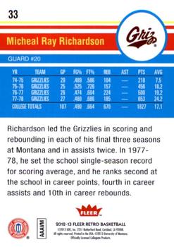 2012-13 Fleer Retro #33 Micheal Ray Richardson Back