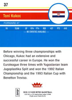 2012-13 Fleer Retro #37 Toni Kukoc Back