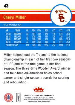2012-13 Fleer Retro #43 Cheryl Miller Back
