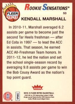 2012-13 Fleer Retro #53 Kendall Marshall Back