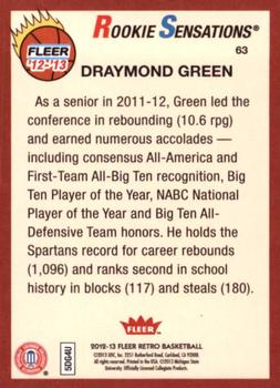 2012-13 Fleer Retro #63 Draymond Green Back