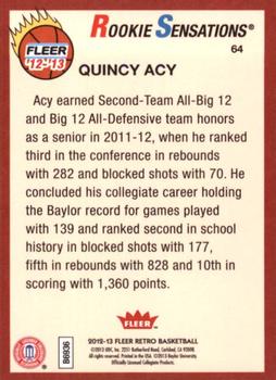 2012-13 Fleer Retro #64 Quincy Acy Back