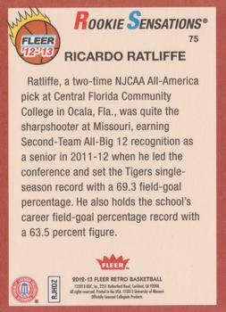 2012-13 Fleer Retro #75 Ricardo Ratliffe Back