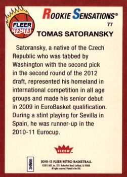 2012-13 Fleer Retro #77 Tomas Satoransky Back