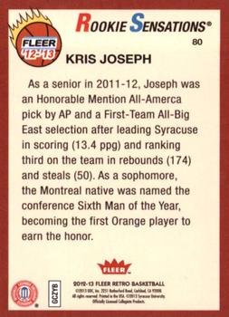2012-13 Fleer Retro #80 Kris Joseph Back