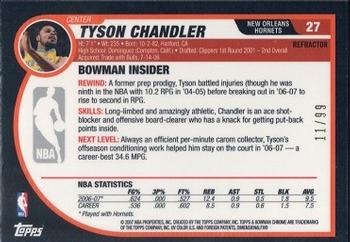 2007-08 Bowman - Chrome Gold Refractor #27 Tyson Chandler Back