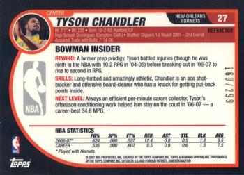 2007-08 Bowman - Chrome Refractor #27 Tyson Chandler Back