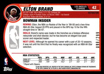 2007-08 Bowman - Chrome Refractor #42 Elton Brand Back