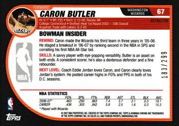 2007-08 Bowman - Chrome Refractor #67 Caron Butler Back