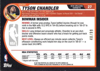 2007-08 Bowman - Gold #27 Tyson Chandler Back