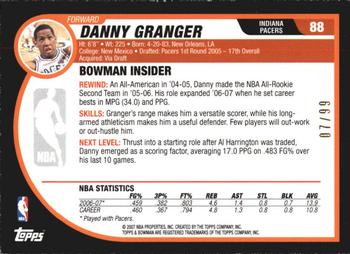 2007-08 Bowman - Gold #88 Danny Granger Back