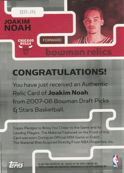 2007-08 Bowman - Relics #BR-JN Joakim Noah Back