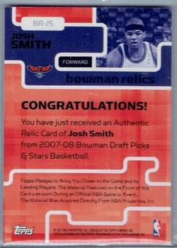 2007-08 Bowman - Relics #BR-JS Josh Smith Back