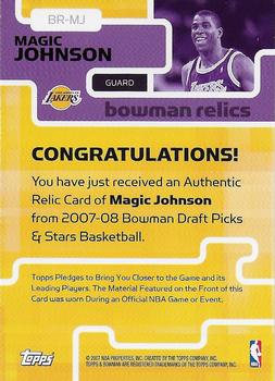 2007-08 Bowman - Relics #BR-MJ Magic Johnson Back