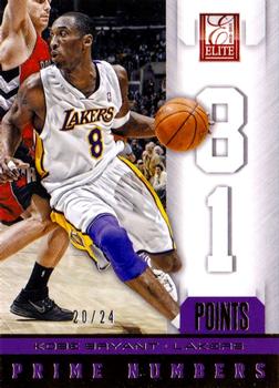 2012-13 Panini Elite - Prime Numbers Gold #24 Kobe Bryant Front