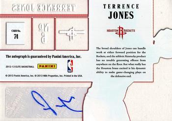 2012-13 Panini Elite - Rookie Inscriptions #74 Terrence Jones Back