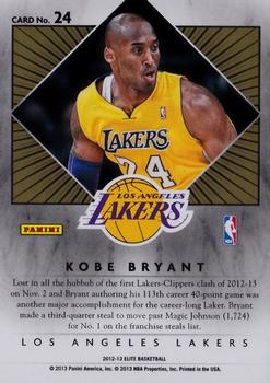 2012-13 Panini Elite - Elite Series #24 Kobe Bryant Back