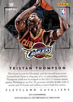 2012-13 Panini Elite - Elite Series Rookies #19 Tristan Thompson Back