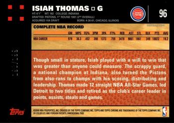 2007-08 Topps Chrome - Refractors Orange #96 Isiah Thomas Back