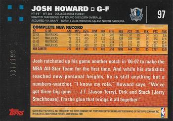 2007-08 Topps Chrome - Refractors Orange #97 Josh Howard Back
