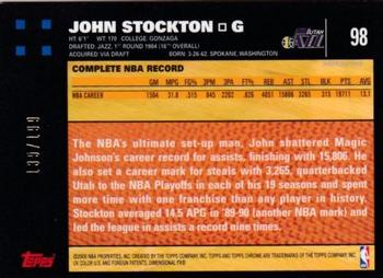 2007-08 Topps Chrome - Refractors Orange #98 John Stockton Back