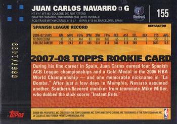 2007-08 Topps Chrome - Refractors #155 Juan Carlos Navarro Back