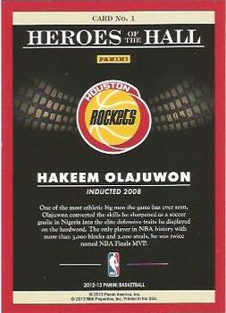 2012-13 Panini - Heroes of the Hall #1 Hakeem Olajuwon Back