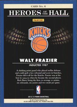 2012-13 Panini - Heroes of the Hall #6 Walt Frazier Back