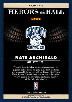2012-13 Panini - Heroes of the Hall #8 Nate Archibald Back