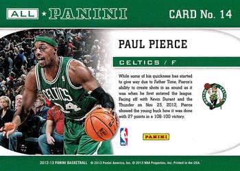 2012-13 Panini - All-Panini #14 Paul Pierce Back