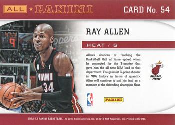 2012-13 Panini - All-Panini #54 Ray Allen Back