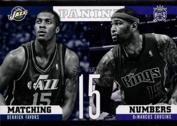 2012-13 Panini - Matching Numbers #12 DeMarcus Cousins / Derrick Favors Front